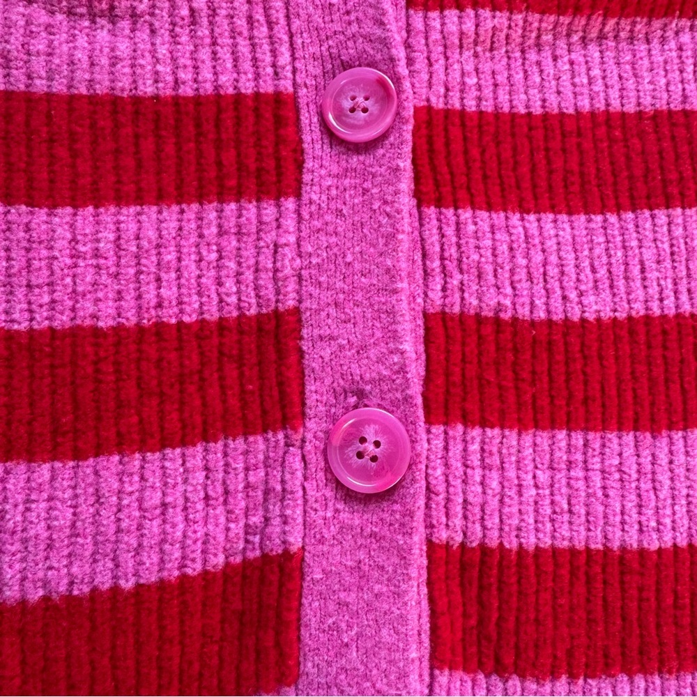 Striped Pink and Red Women's Cardigan Valentine - Picture 4 of 7